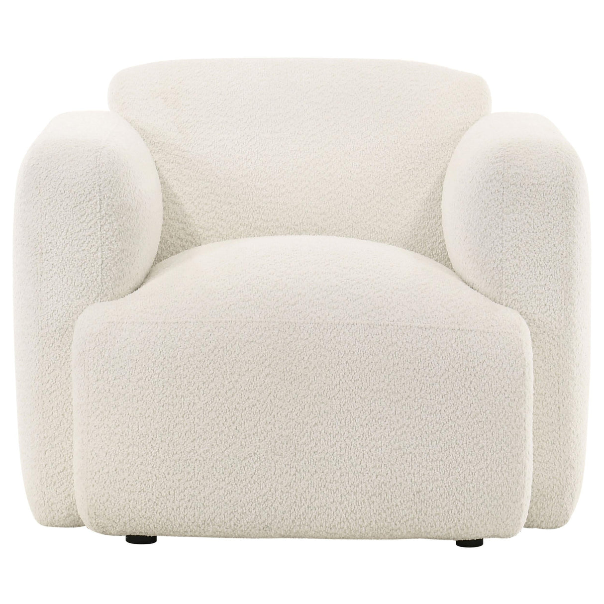 Dorset White Fabric Upholstered Round Track Arm Accent Chair by Coaster at Eve Furniture