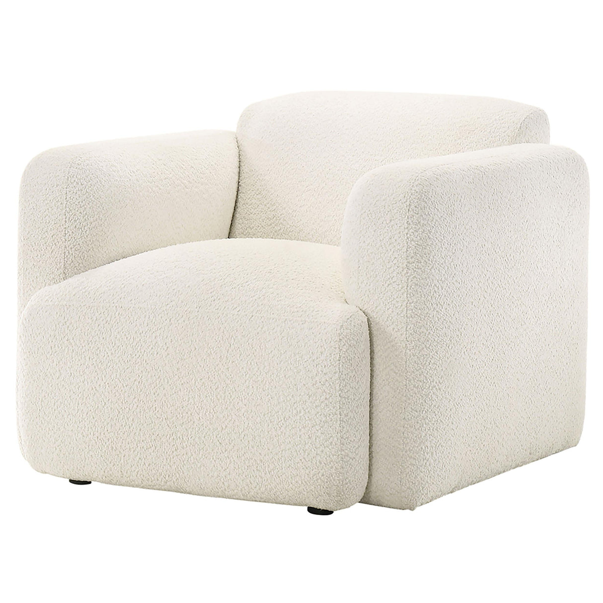 Dorset White Fabric Upholstered Round Track Arm Accent Chair by Coaster at Eve Furniture