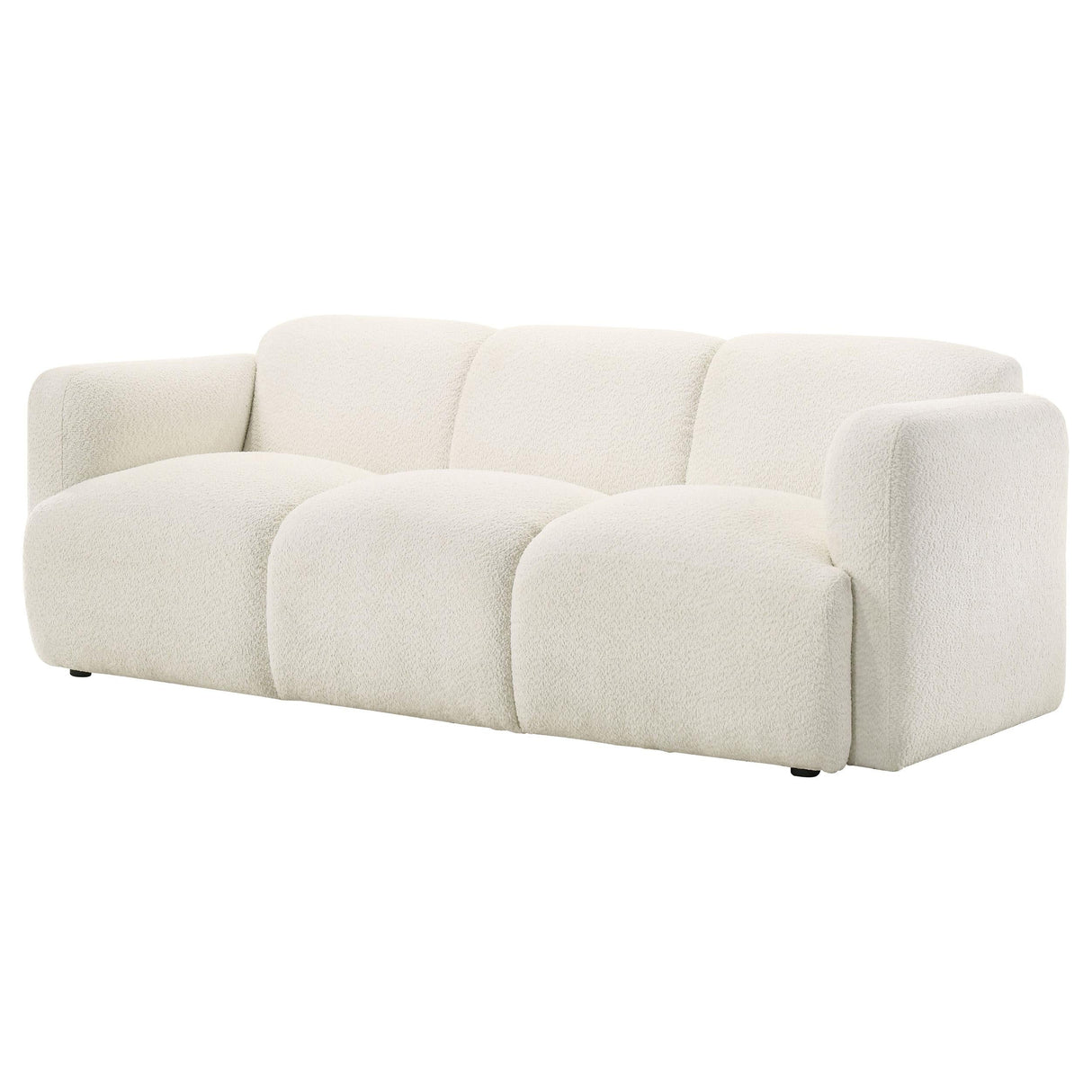 Dorset White Fabric Upholstered Round Track Arm Sofa by Coaster at Eve Furniture