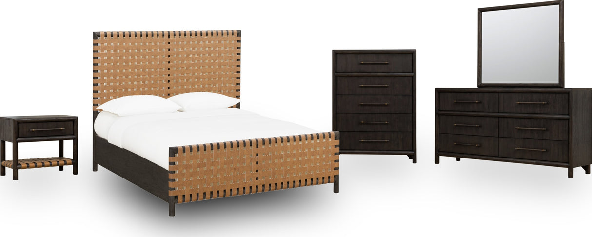 Dorsey Basalt Grey/Ginger King Woven Panel Bed by Modus Furniture at Eve Furniture