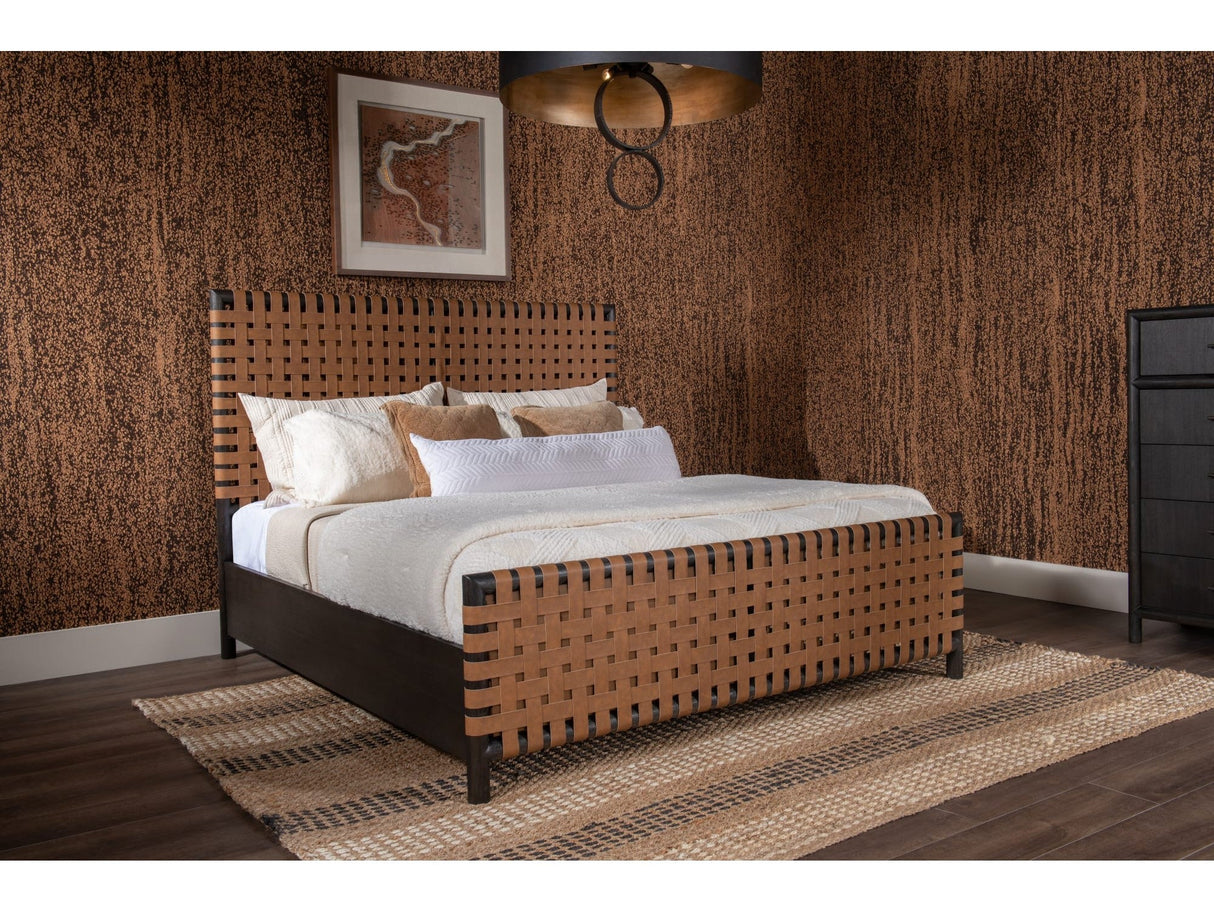 Dorsey Basalt Grey/Ginger King Woven Panel Bed by Modus Furniture at Eve Furniture