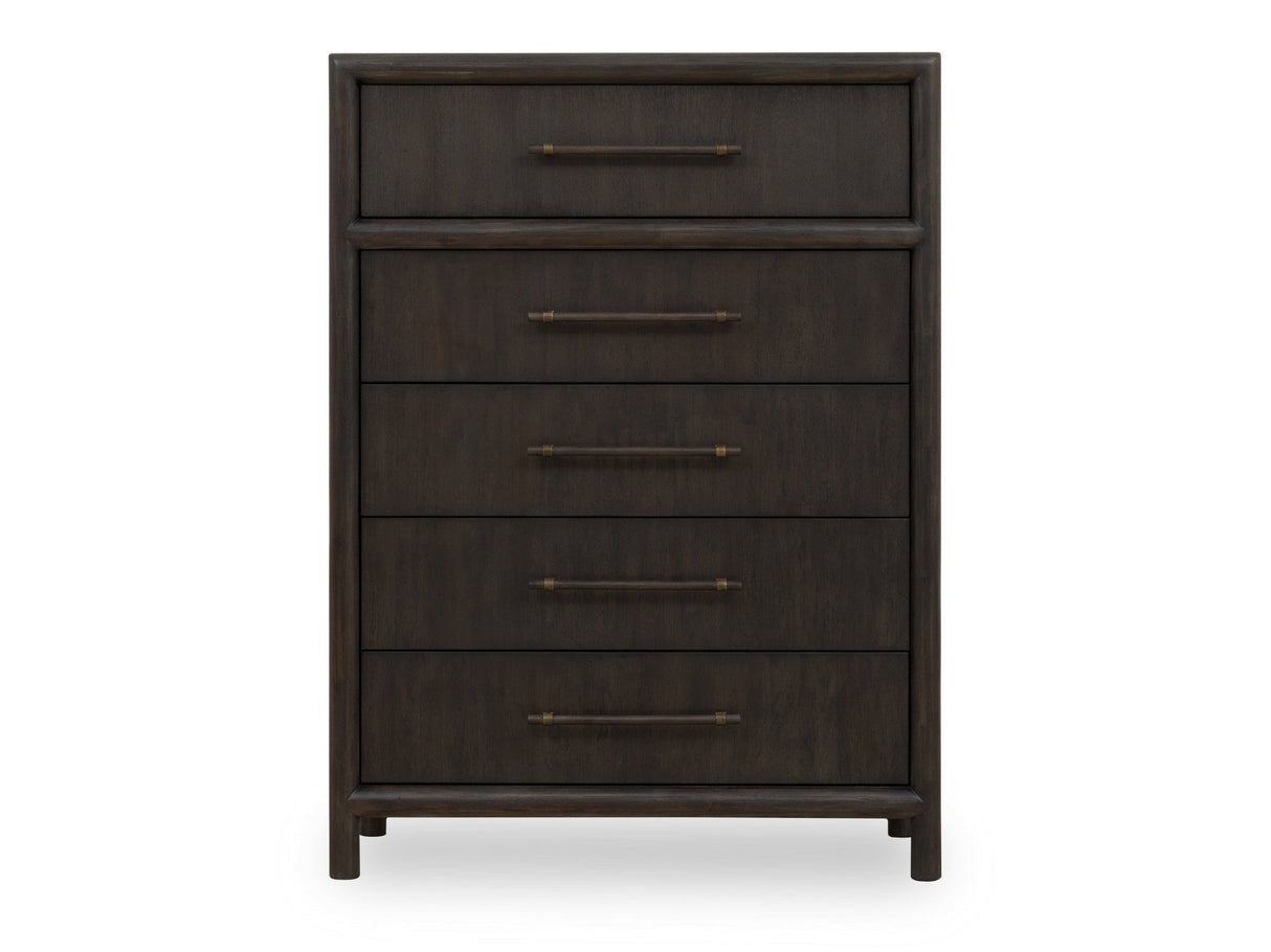 Dorsey Five Drawer Chest in Basalt Grey by Modus Furniture at Eve Furniture