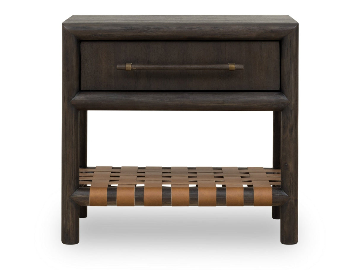 Dorsey One Drawer USB-charging Nightstand in Basalt Grey by Modus Furniture at Eve Furniture