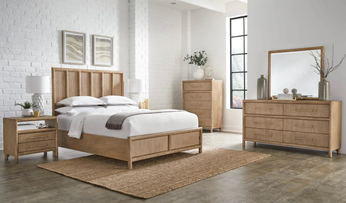 Dorsey Wooden California King Panel Bed in Granola by Modus Furniture at Eve Furniture