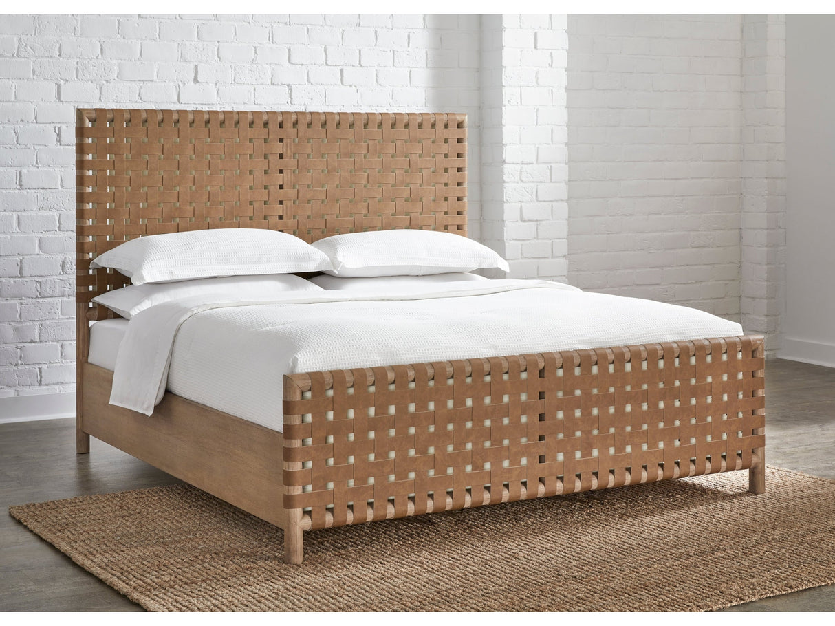 Dorsey Woven Eastern King Panel Bed in Granola and Ginger by Modus Furniture at Eve Furniture