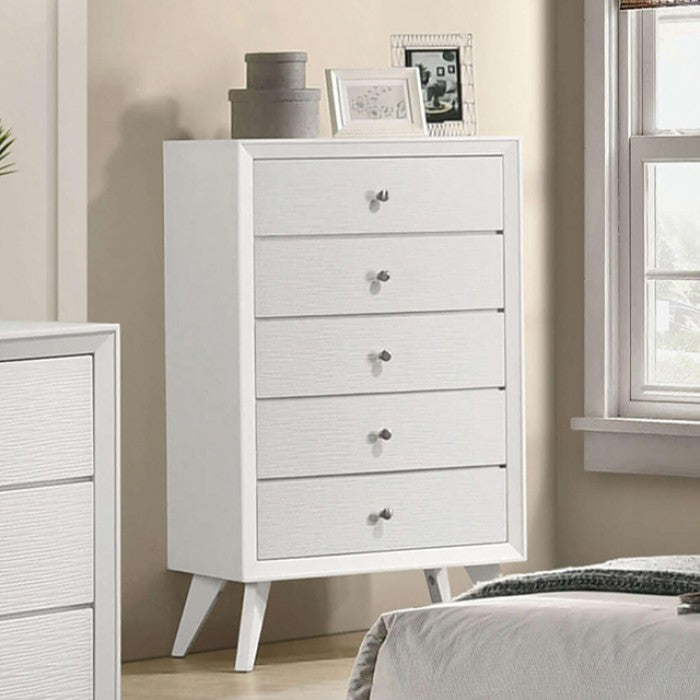Dortmund White 5-Piece Queen Bedroom Set by Furniture of America at Eve Furniture