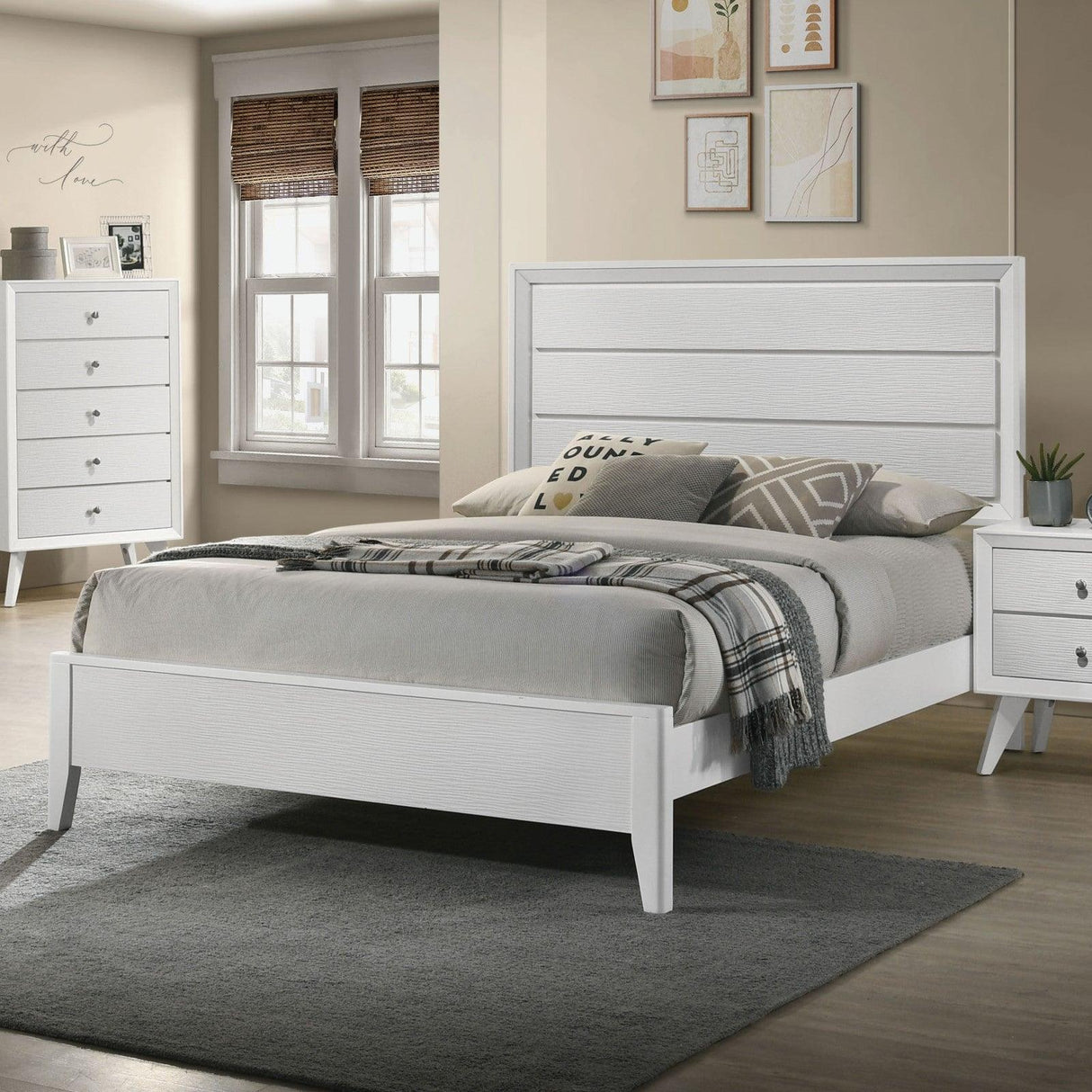 Dortmund White King Panel Bed by Furniture of America at Eve Furniture