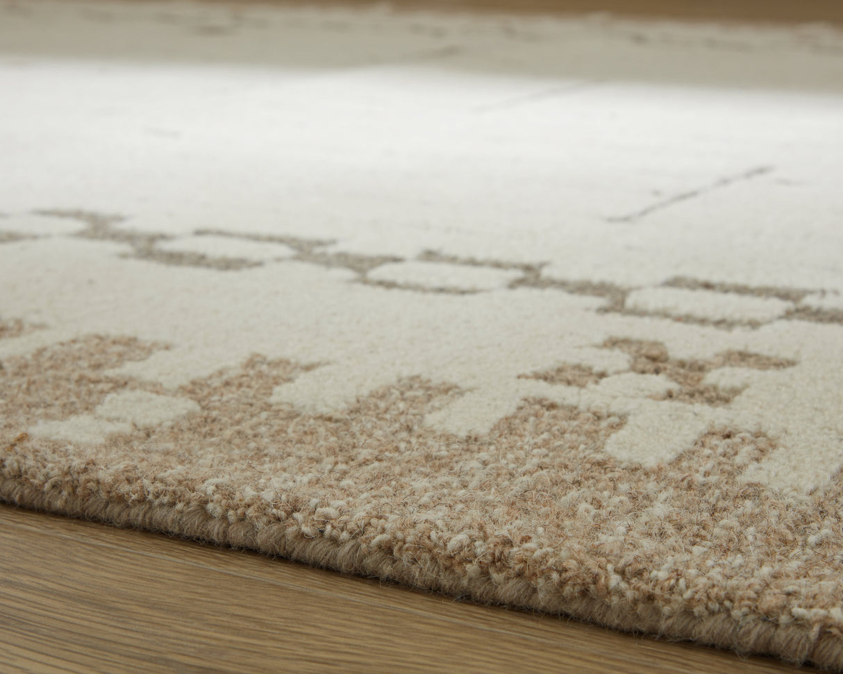 Dot Cream/Brown/Taupe Large Rug by ASHLEY FURNITURE at Eve Furniture