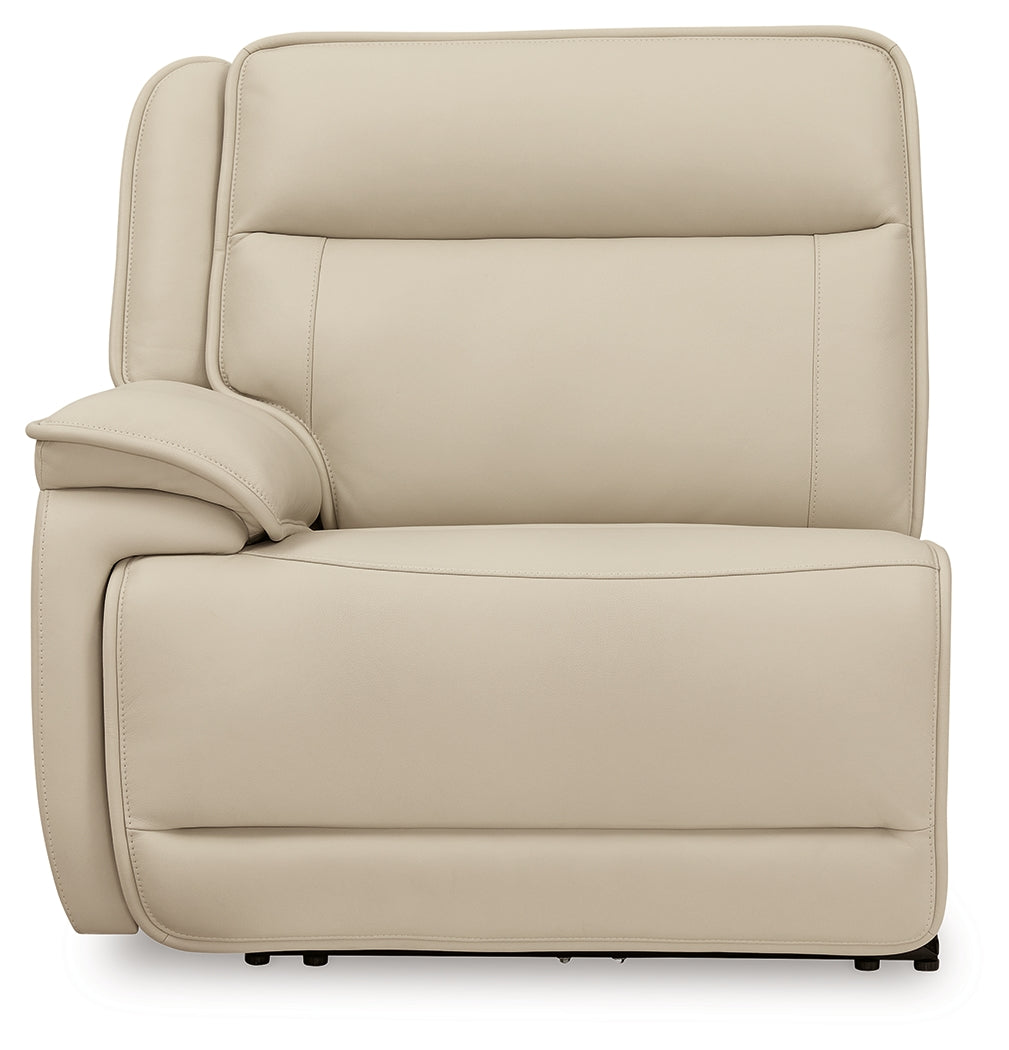 Double Deal Almond 4-Piece Dual Power Leather Reclining Modular Sectional by Ashley at Eve Furniture