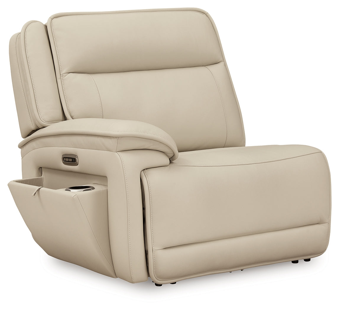 Double Deal Almond 4-Piece Dual Power Leather Reclining Modular Sectional by Ashley at Eve Furniture