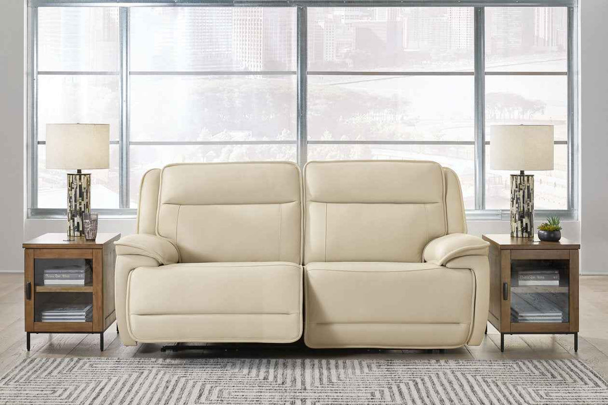 Double Deal Almond Power Reclining Sofa & Loveseat by Ashley at Eve Furniture