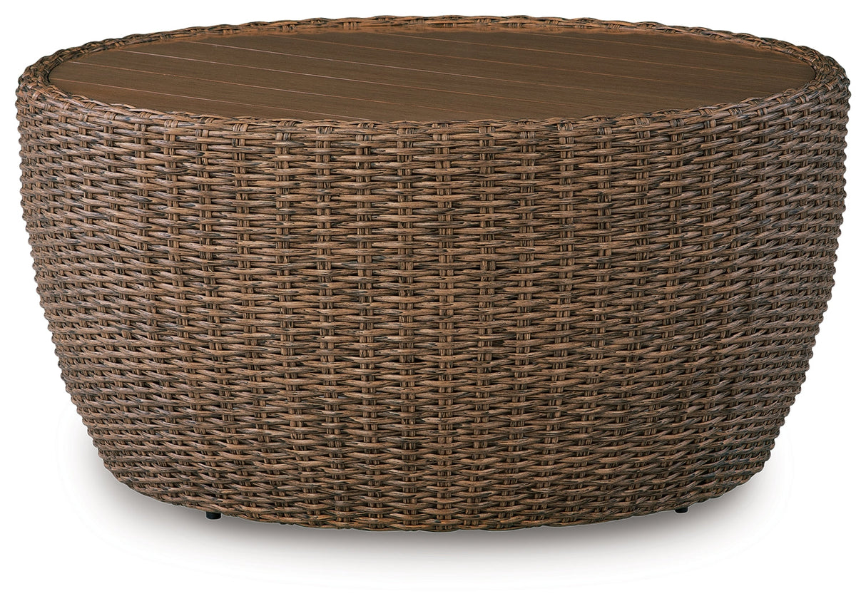 Double Point Beige Outdoor Coffee Table by ASHLEY FURNITURE at Eve Furniture