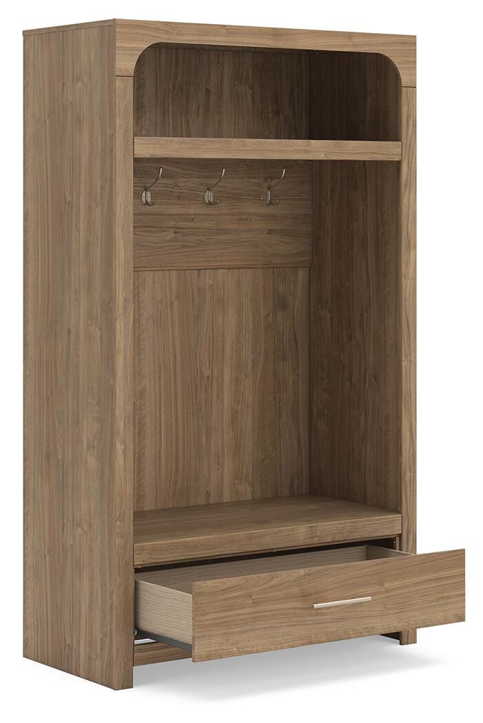 Dovander Brown Hall Tree with Storage Bench