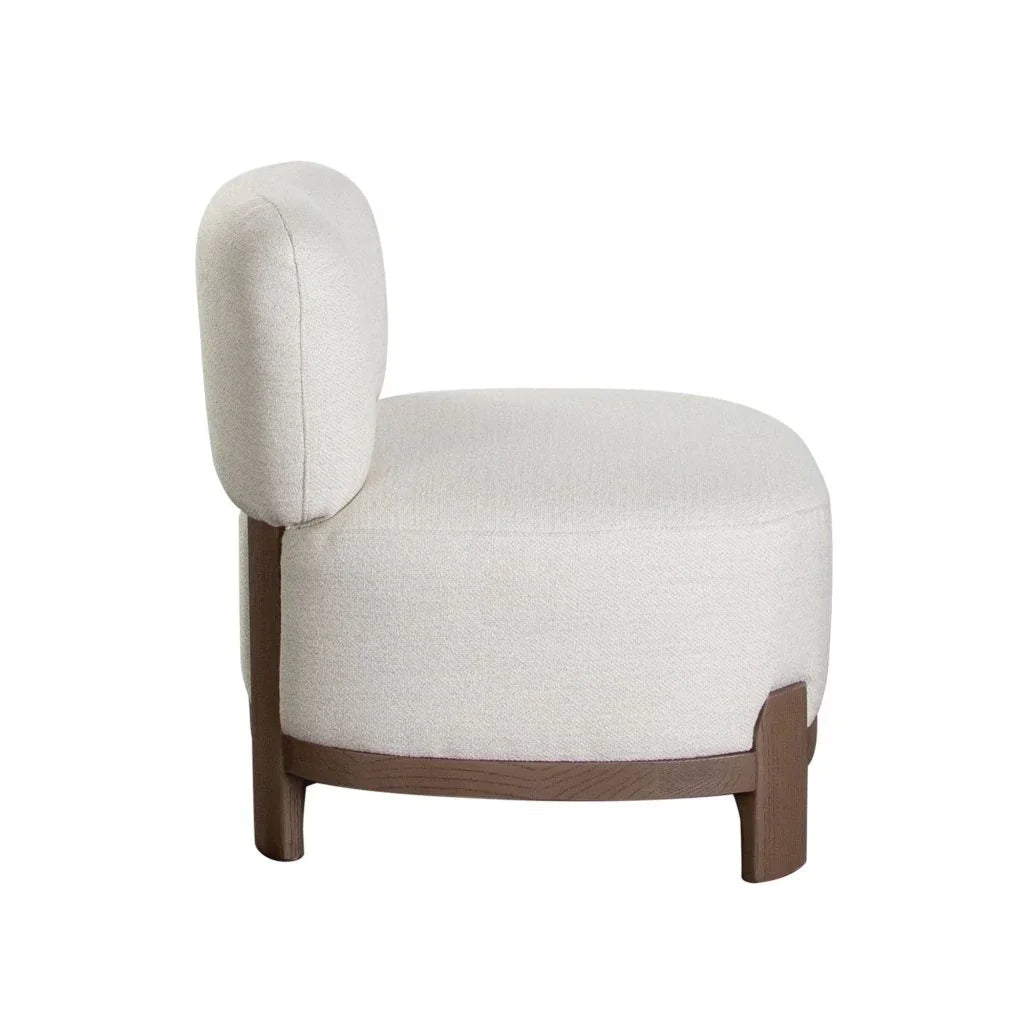 Dove Cream Fabric Armless Accent Chair by Diamond Sofa at Eve Furniture