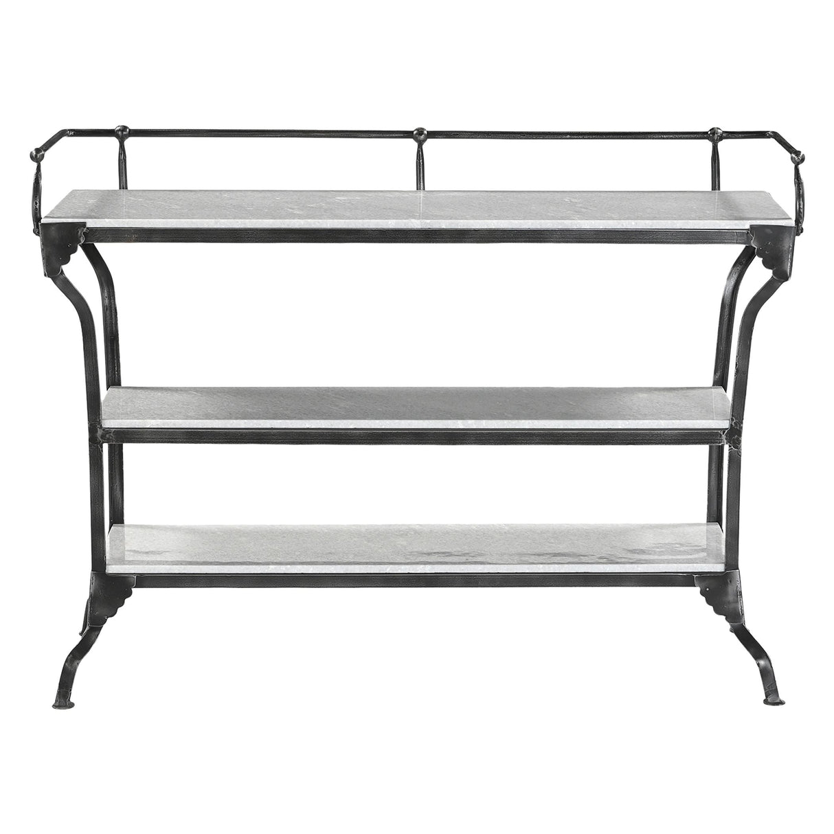 Downey 50" Console Table with White Marble and Black Metal Base by Home Trends & Design at Eve Furniture