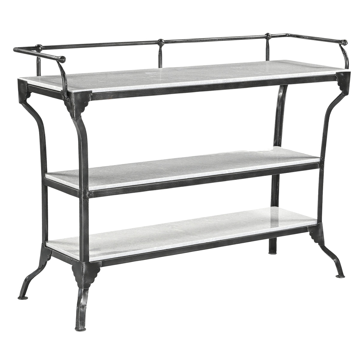 Downey 50" Console Table with White Marble and Black Metal Base by Home Trends & Design at Eve Furniture