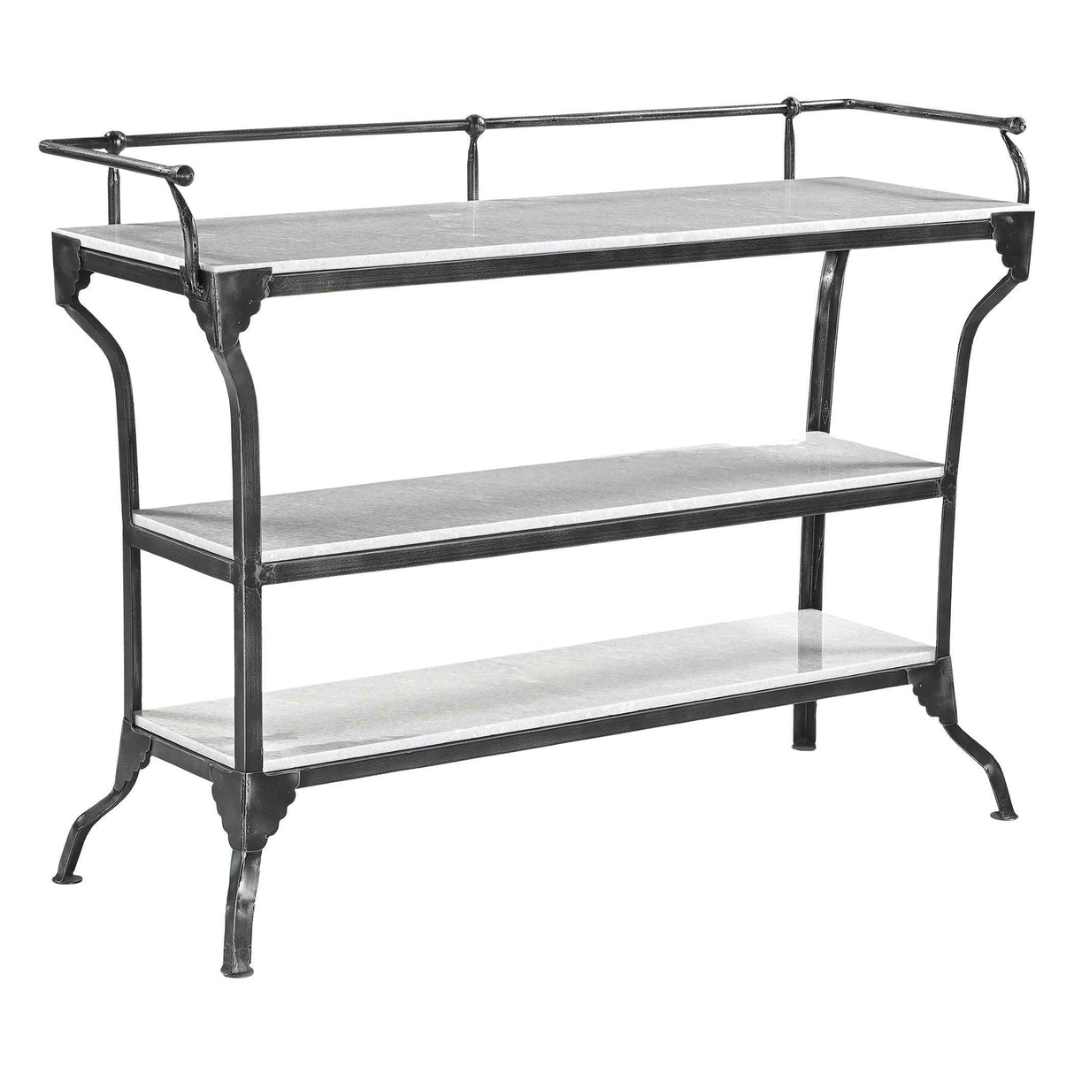 Downey 50" Console Table with White Marble and Black Metal Base by Home Trends & Design at Eve Furniture