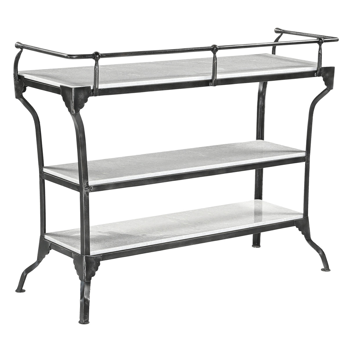 Downey 50" Console Table with White Marble and Black Metal Base by Home Trends & Design at Eve Furniture