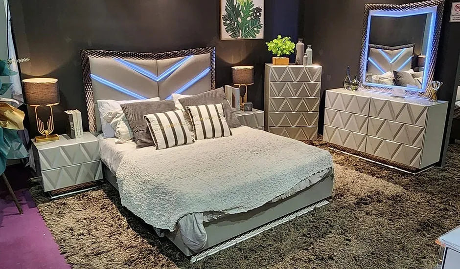 Vera Grey Platform Bedroom Set by New Era Innovations at Eve Furniture