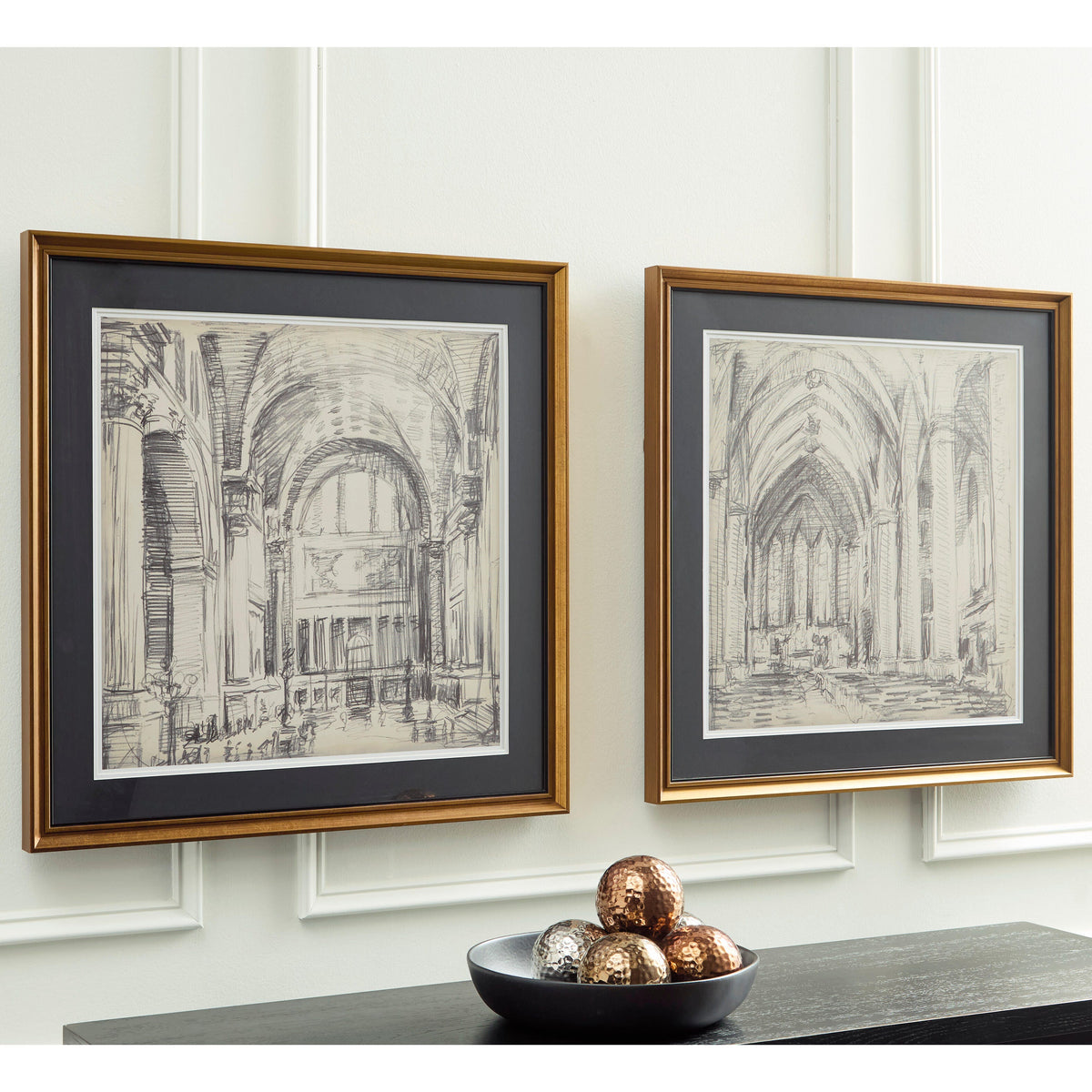 Downyard Black/Beige Wall Art, Set of 2 by Ashley at Eve Furniture