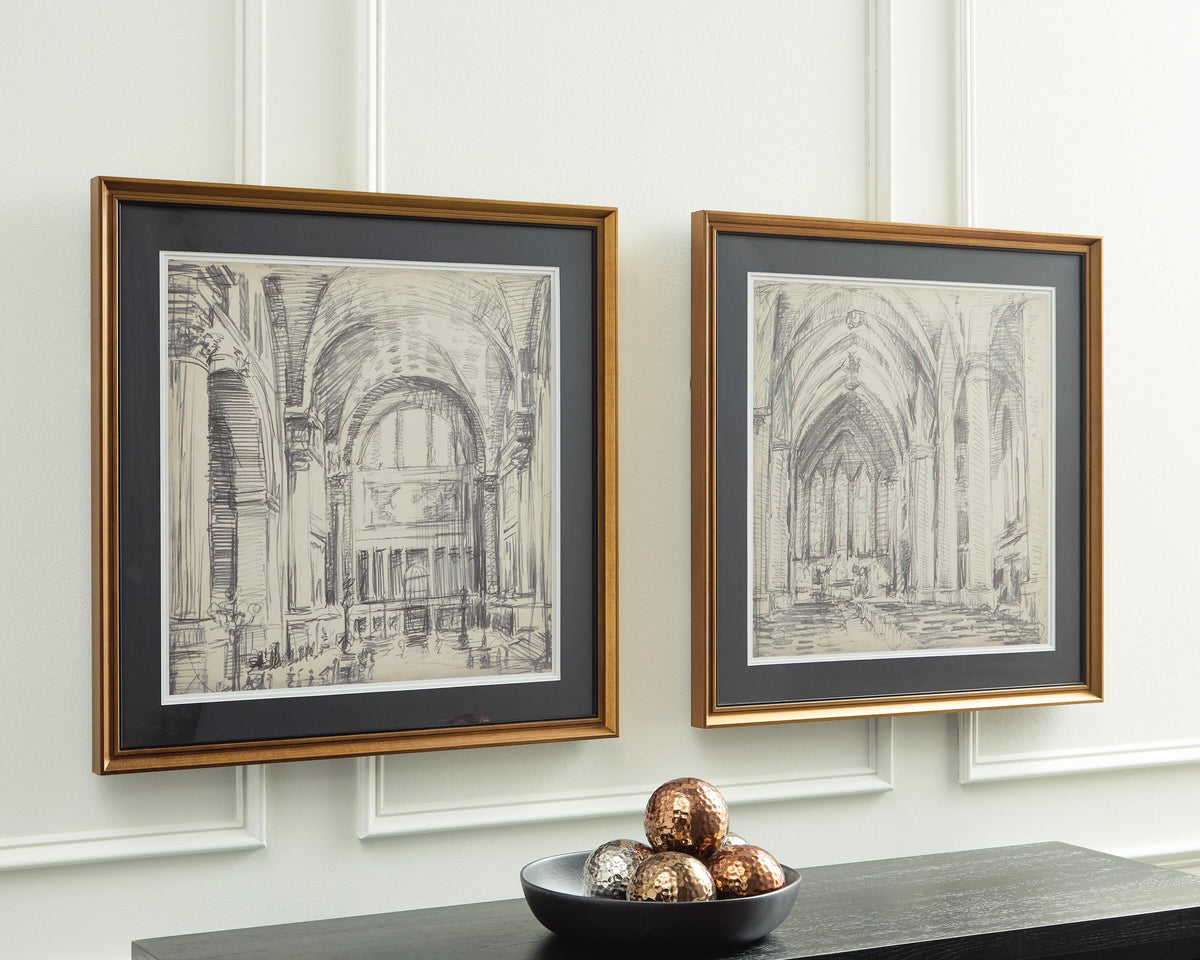 Downyard Black/Beige Wall Art, Set of 2 by Ashley at Eve Furniture