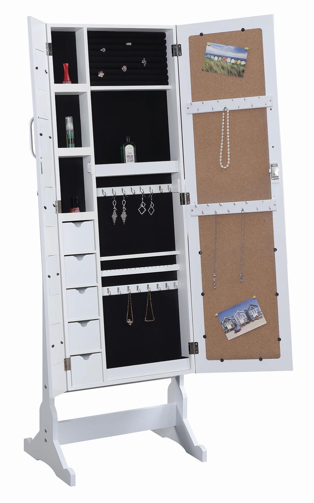 Doyle White Jewelry Cheval Mirror with Picture Frames by Coaster at Eve Furniture