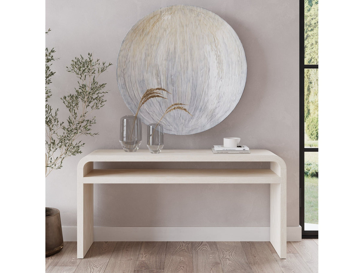 Drake Ash Wood Console Table in Sugar by Modus Furniture at Eve Furniture