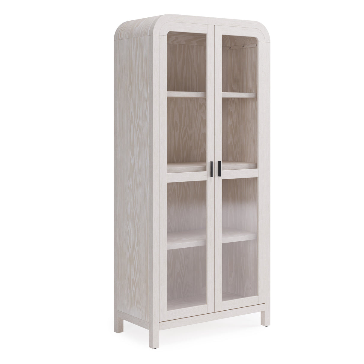 Drake Glass Door Wooden Bookcase in Sugar by Modus Furniture at Eve Furniture