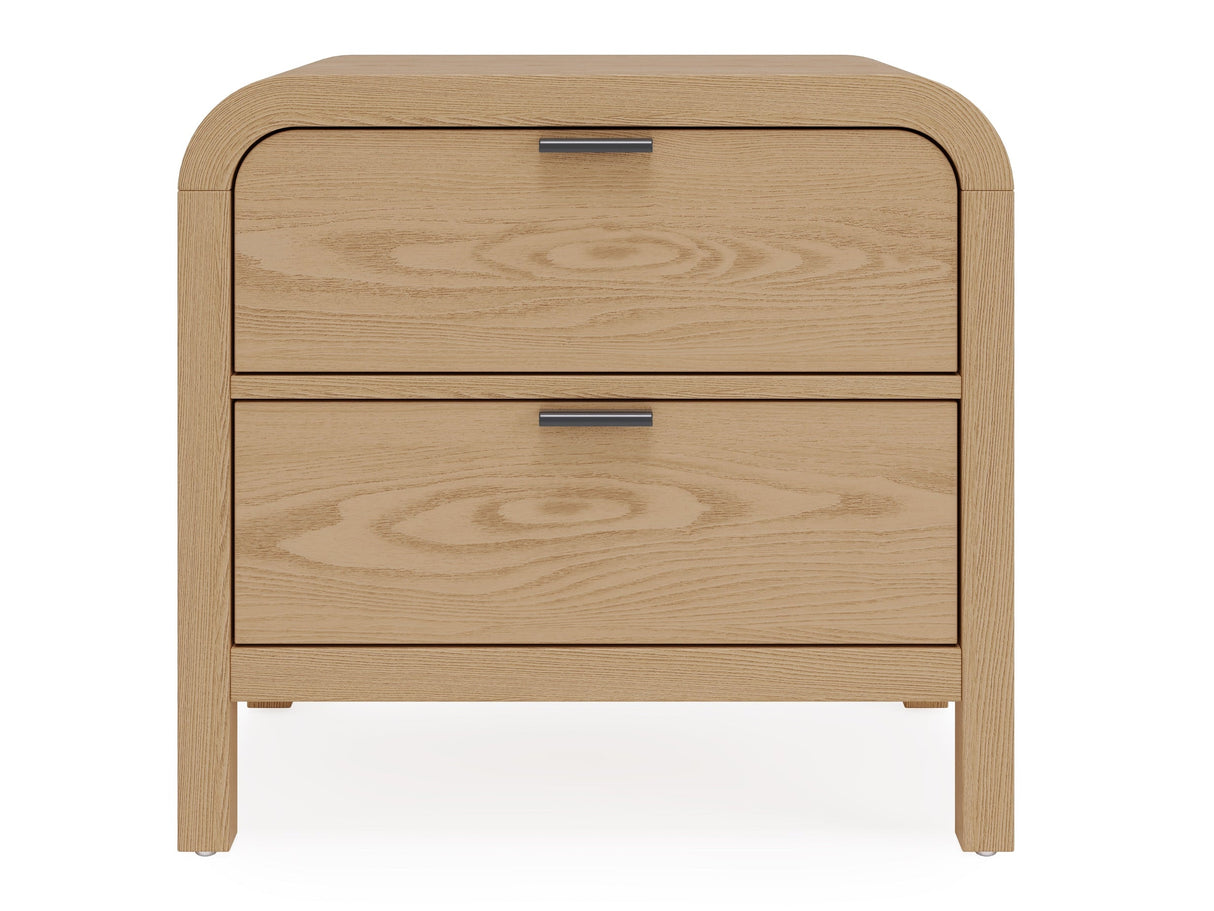 Drake Timber Two Drawer Nightstand W/USB by Modus Furniture at Eve Furniture