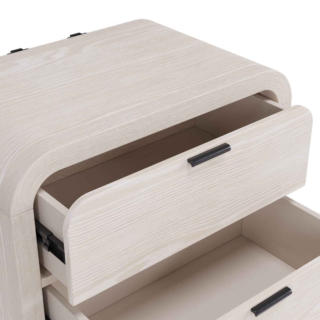 Drake Two Drawer USB-Charging Nightstand in Sugar by Modus Furniture at Eve Furniture