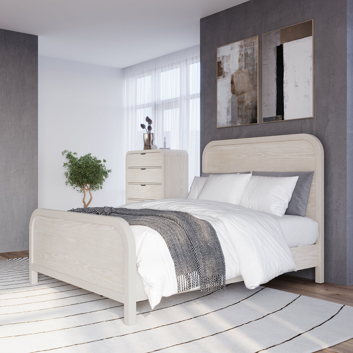 Drake Wood Eastern King Platform Bed in Sugar by Modus Furniture at Eve Furniture