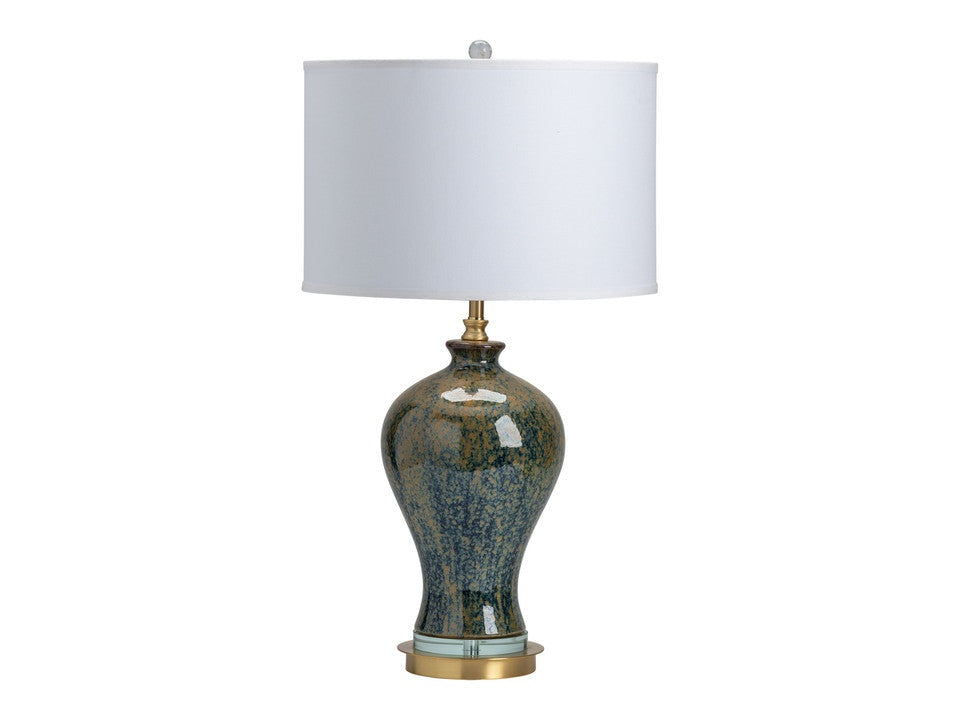 Draper Green/Gold Urn Table Lamp by Crestview at Eve Furniture