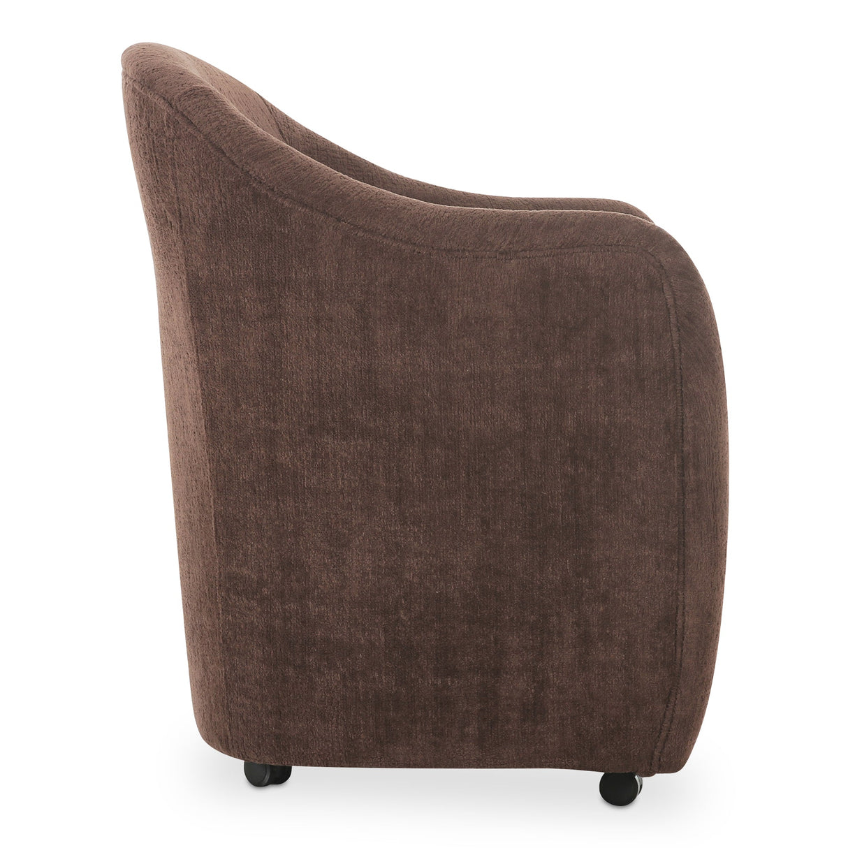 Drava Dark Brown Rolling Dining Chair by MOES at Eve Furniture