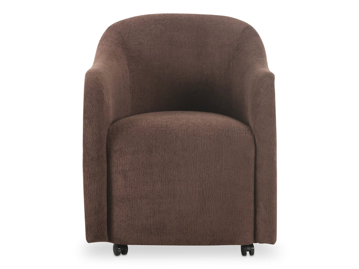 Drava Dark Brown Rolling Dining Chair by MOES at Eve Furniture
