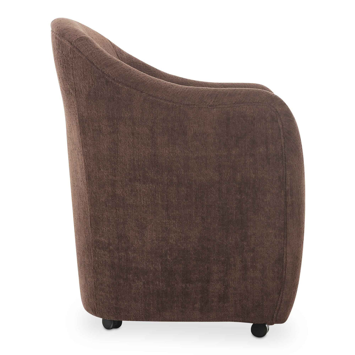 Drava Dark Brown Rolling Dining Chair by Moe's Home at Eve Furniture