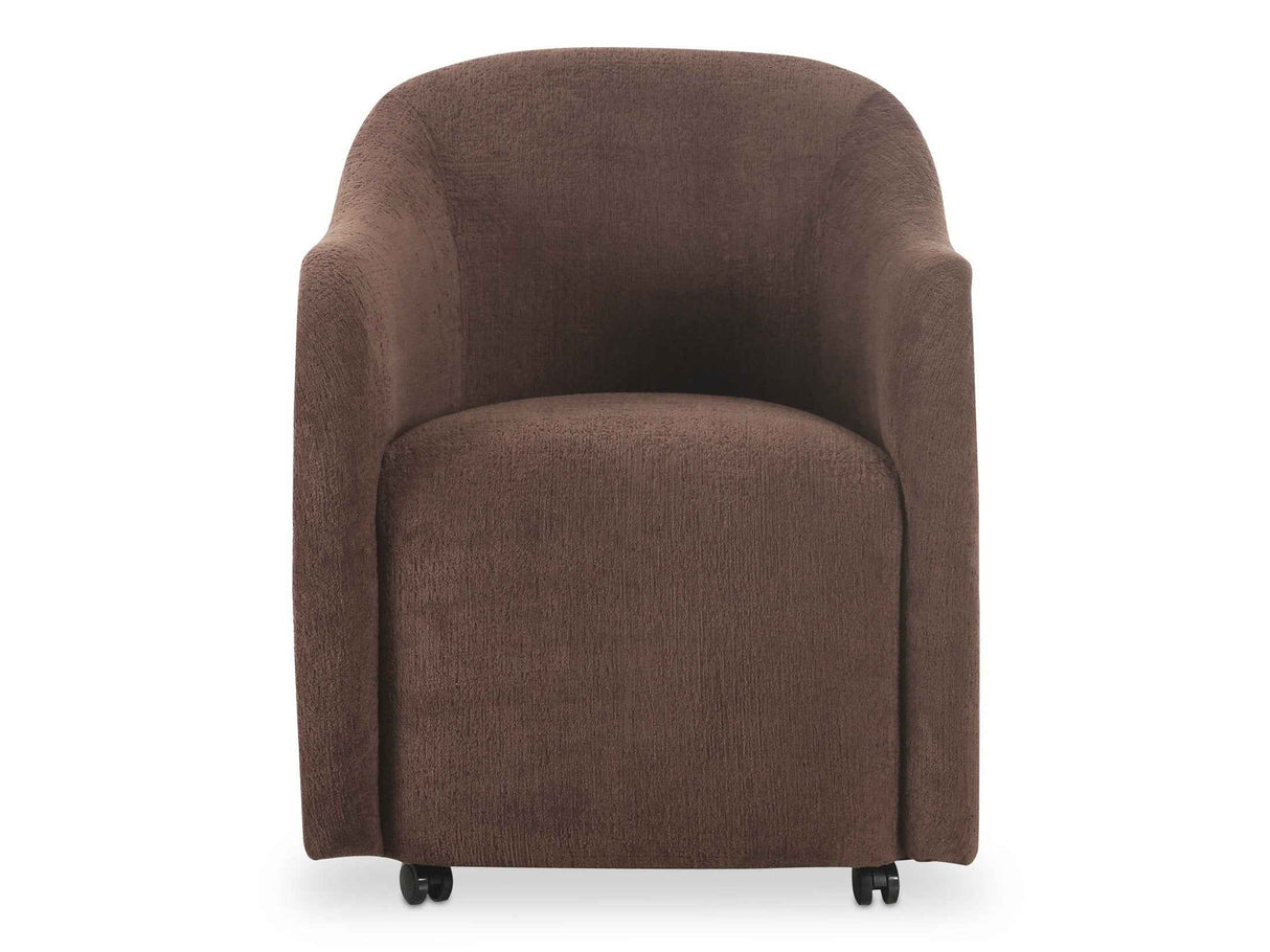 Drava Dark Brown Rolling Dining Chair by Moe's Home at Eve Furniture