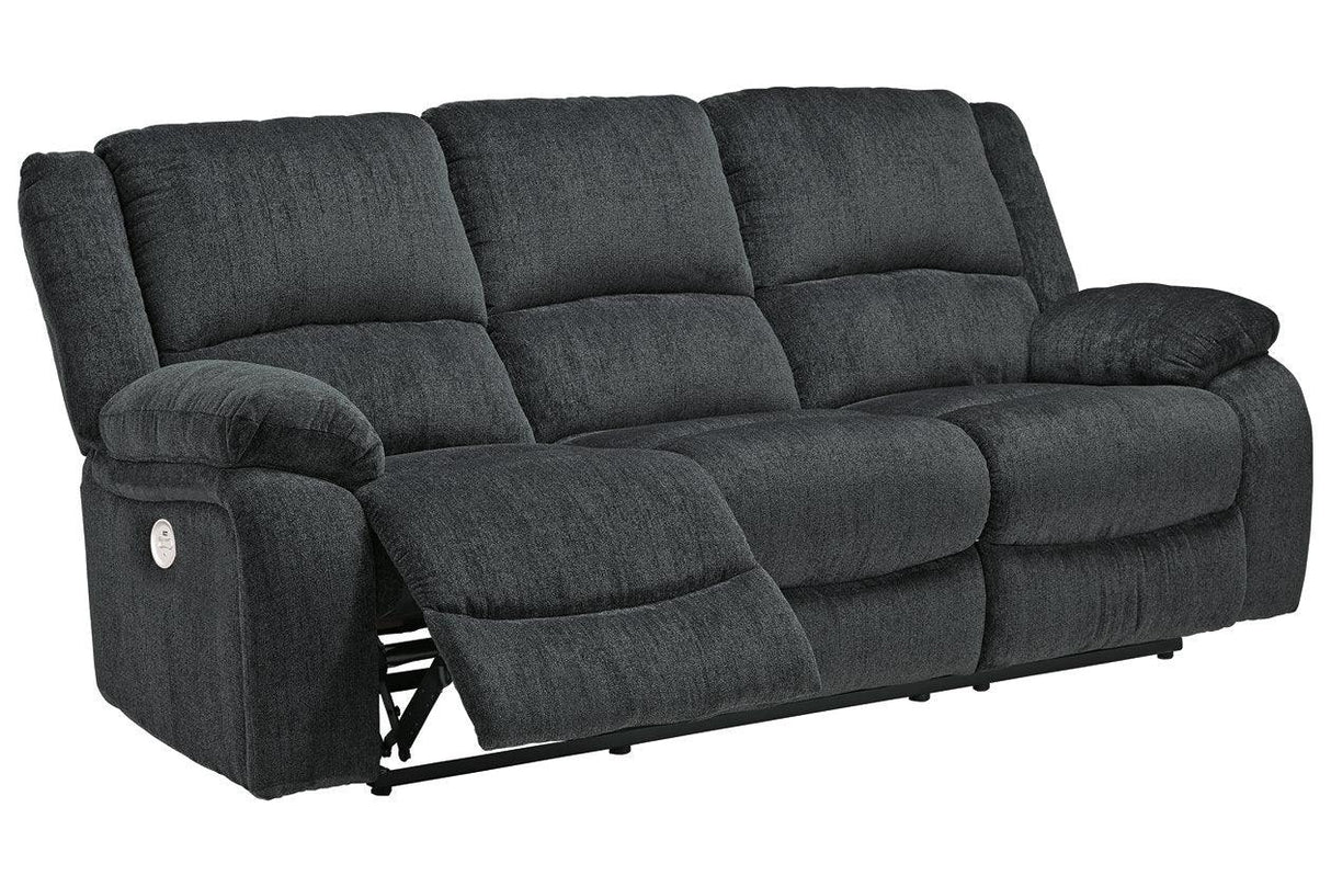 Draycoll Slate Power Reclining Sofa by Ashley at Eve Furniture