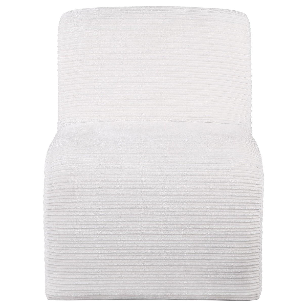 Drayton Ivory Upholstered Curved Armless Accent Chair by Coaster at Eve Furniture