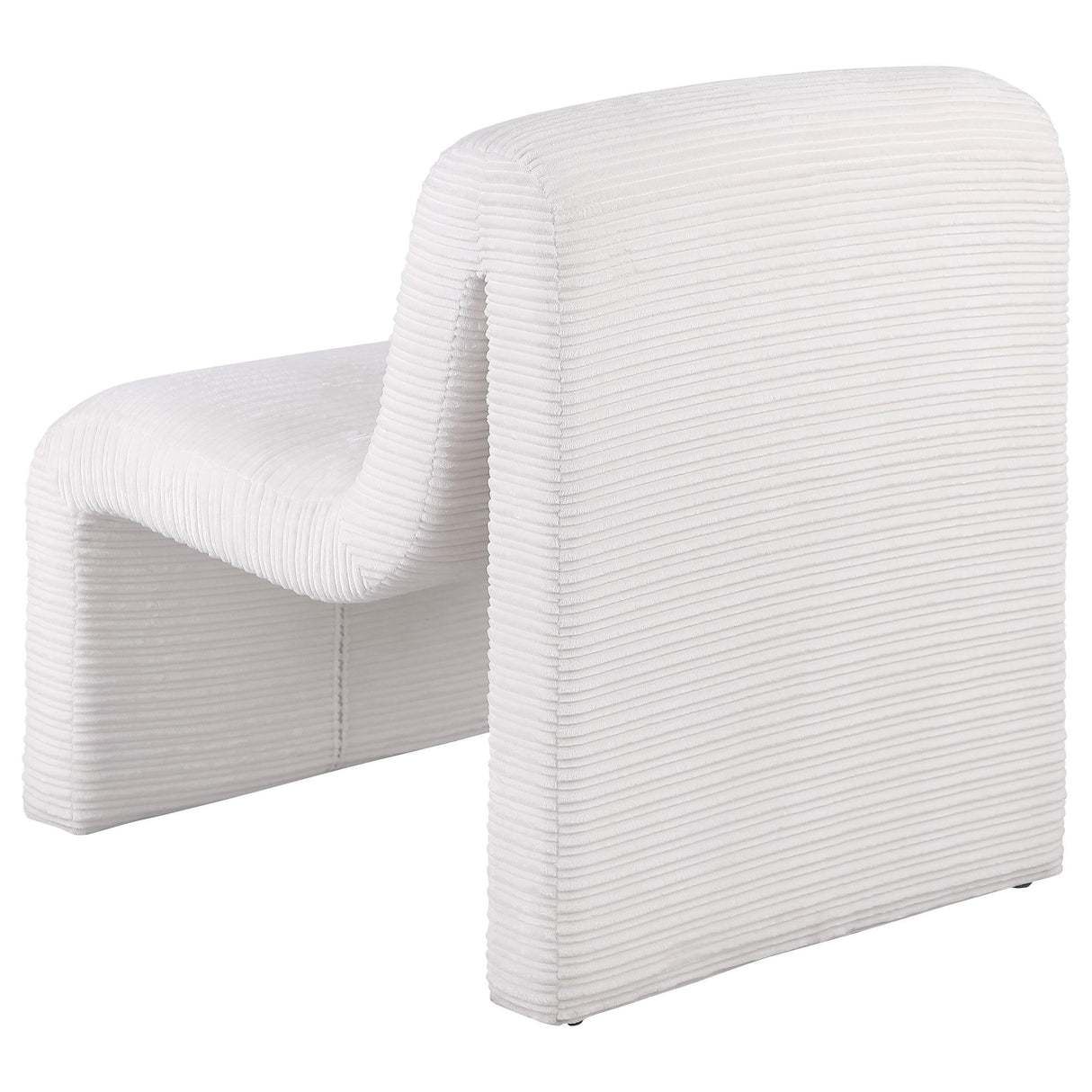 Drayton Ivory Upholstered Curved Armless Accent Chair by Coaster at Eve Furniture