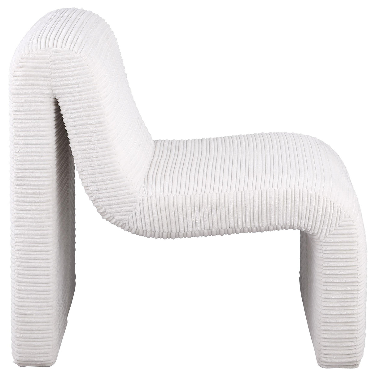 Drayton Ivory Upholstered Curved Armless Accent Chair by Coaster at Eve Furniture