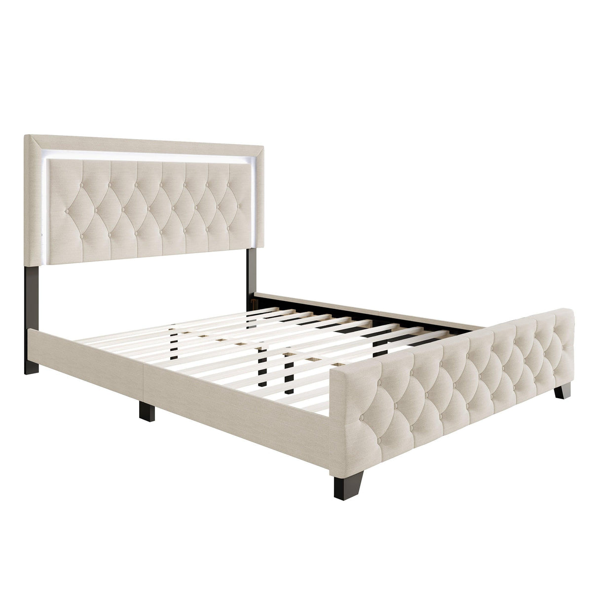 Dream Haven Beige Twin Platform Bed by Happy Homes at Eve Furniture
