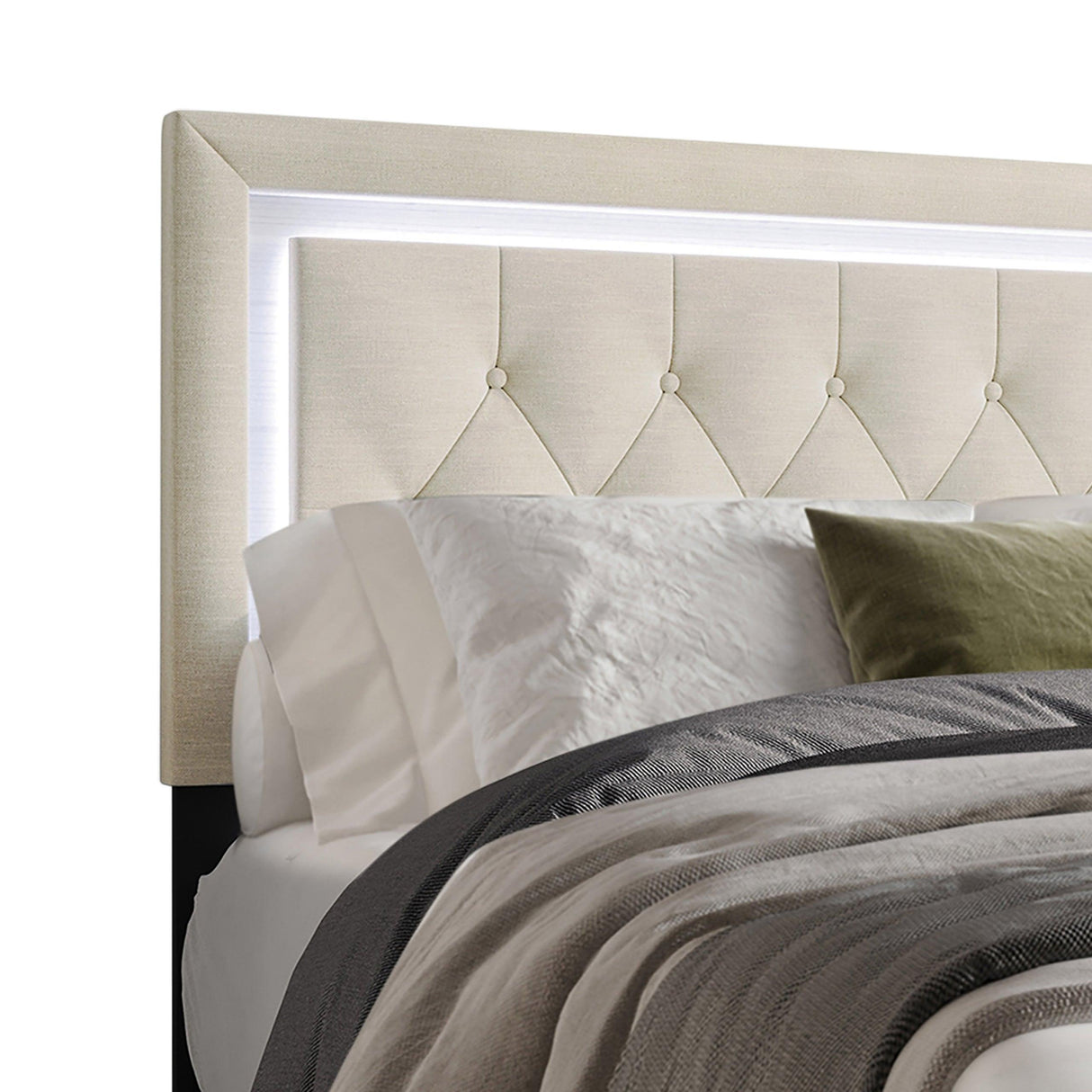 Dream Haven Beige Twin Platform Bed by Happy Homes at Eve Furniture