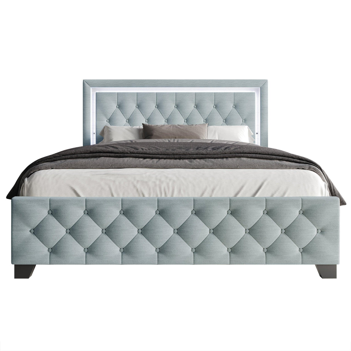 Dream Haven Sky Blue Twin Platform Bed by Happy Homes at Eve Furniture