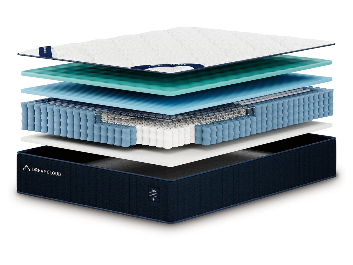 DreamCloud Classic Hybrid Firm White King Mattress by Ashley at Eve Furniture