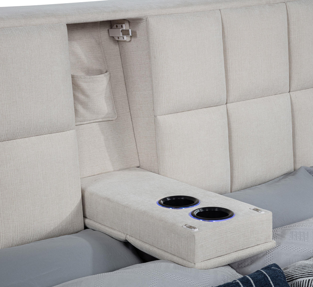 Dreux Cream Upholstered California King Panel Platform Bed by Coaster at Eve Furniture