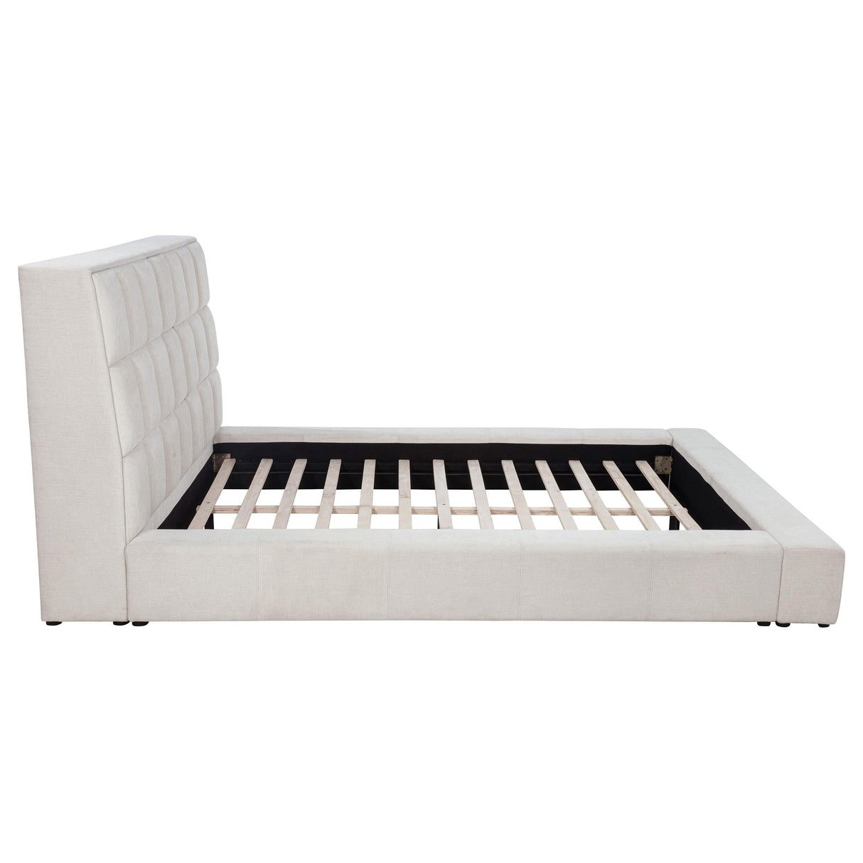 Dreux Cream Upholstered California King Panel Platform Bed by Coaster at Eve Furniture