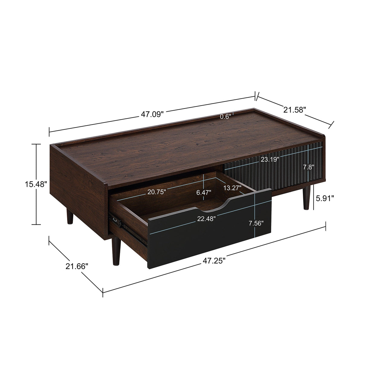 Duane 4 Piece Living Room Set in Dark Brown and Black by Manhattan Comfort at Eve Furniture