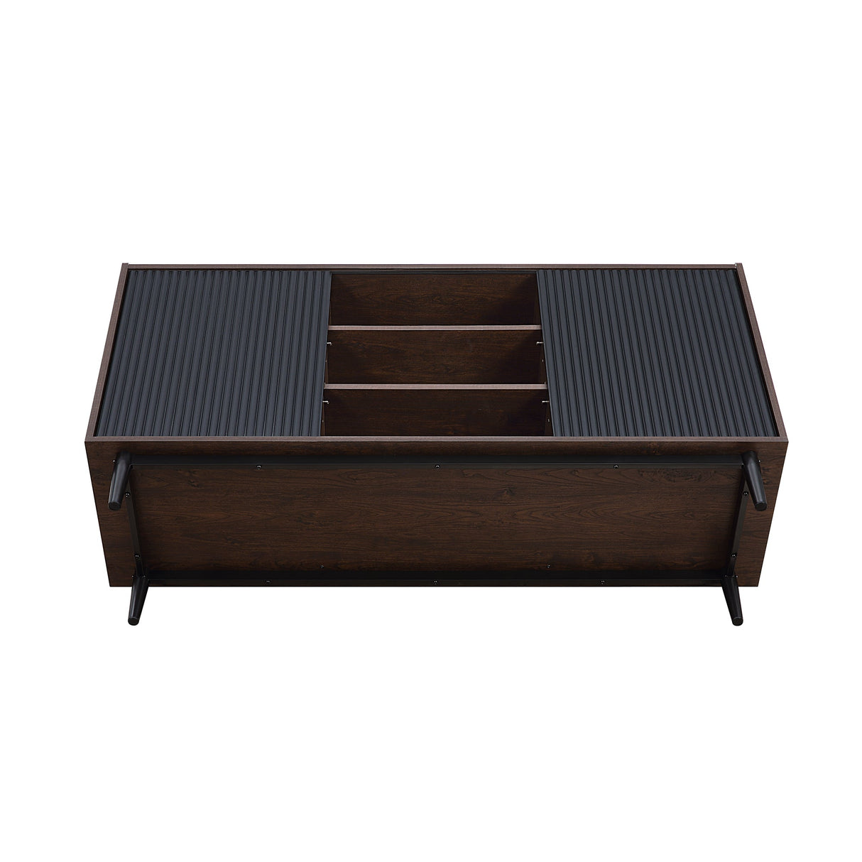 Duane Sideboard in Dark Brown and Black by Manhattan Comfort at Eve Furniture
