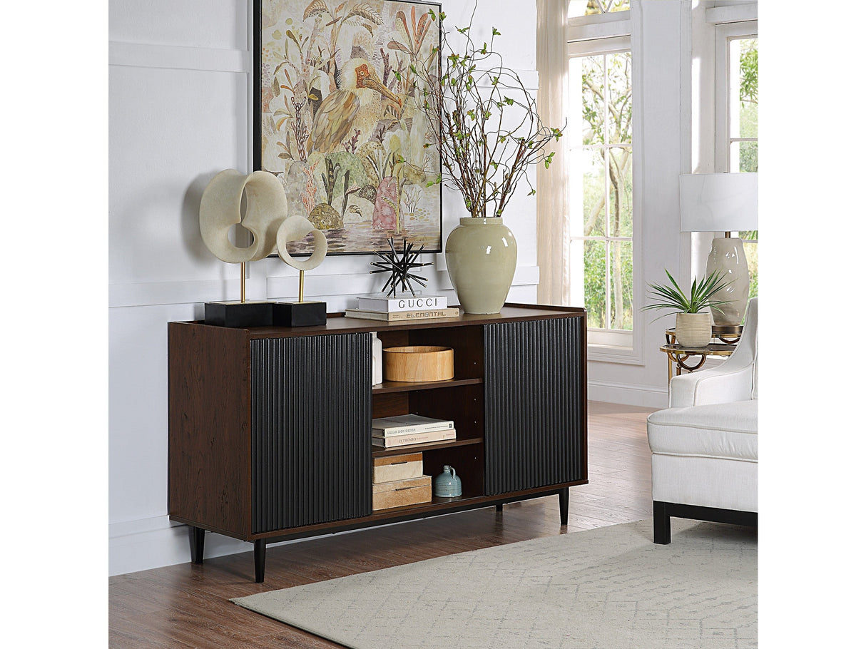 Duane Sideboard in Dark Brown and Black by Manhattan Comfort at Eve Furniture