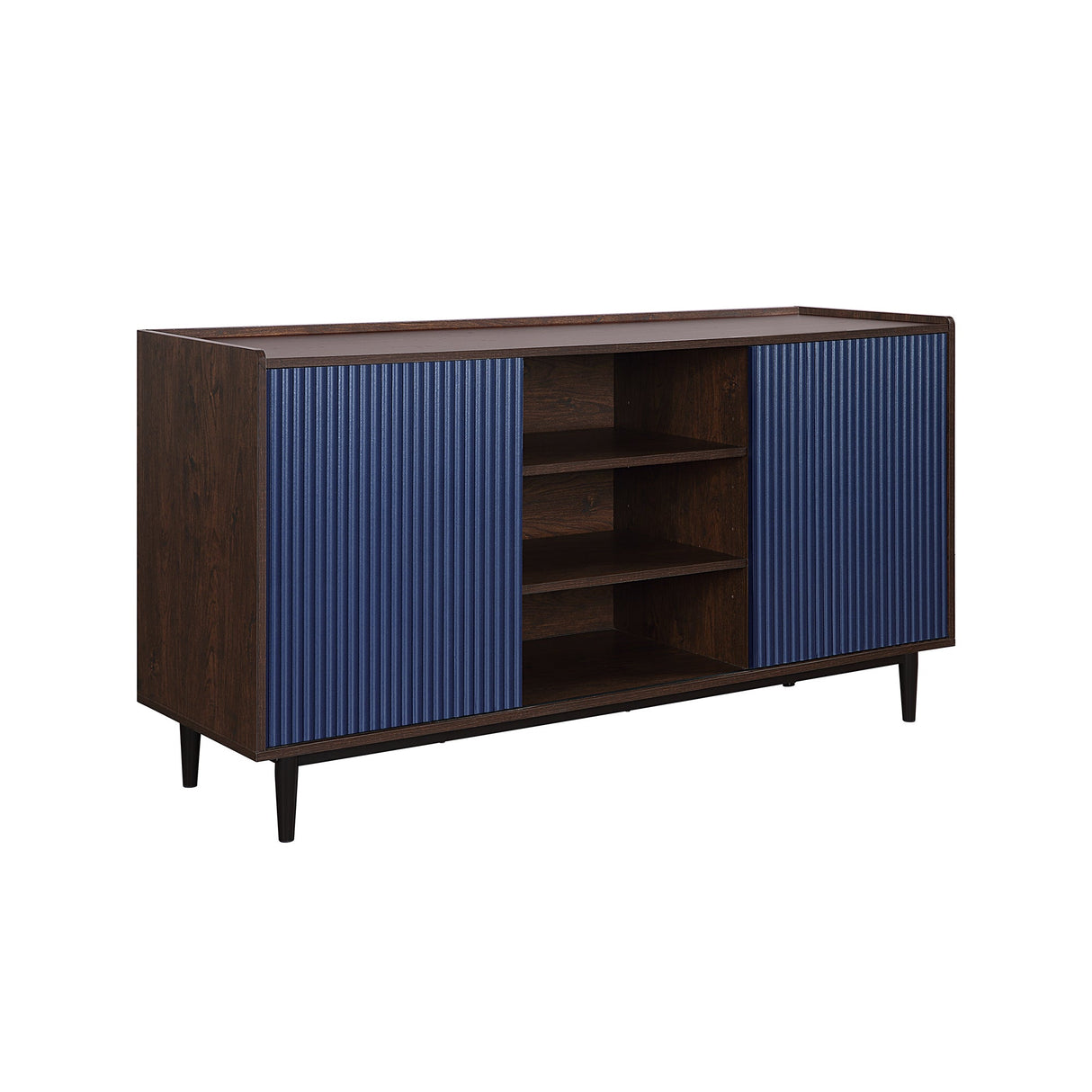 Duane Sideboard in Dark Brown and Navy Blue by Manhattan Comfort at Eve Furniture